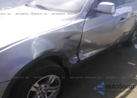 2006 BMW X3 3.0I z USA, uszkodzony, nr VIN WBXPA93486WD34304